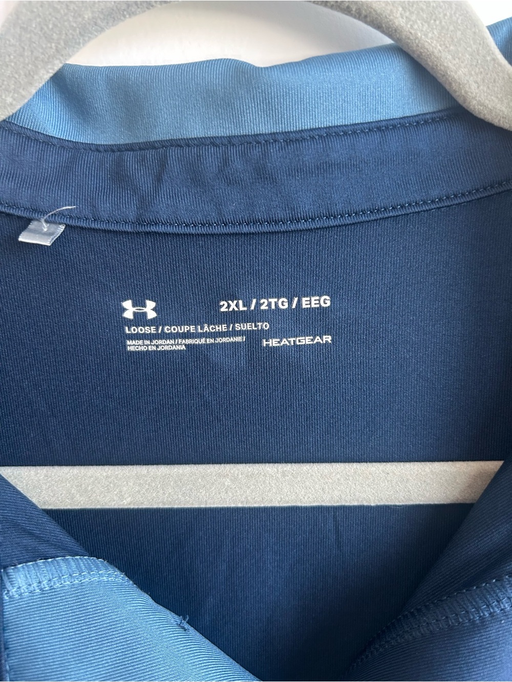 XXL Under Armour Men's Navy and Light Blue Performance Polo - Picture 3 of 5